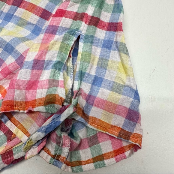 TALBOTS PLUS Colorful Plaid Women's linen TUNIC TOP SIZE 1X - Picture 8 of 9